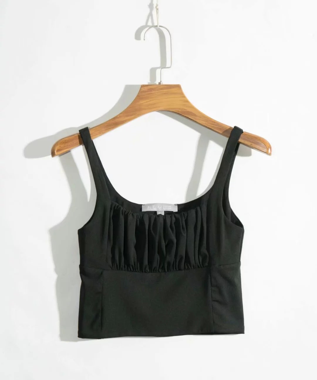 New Retro Square Neck Pleated Top