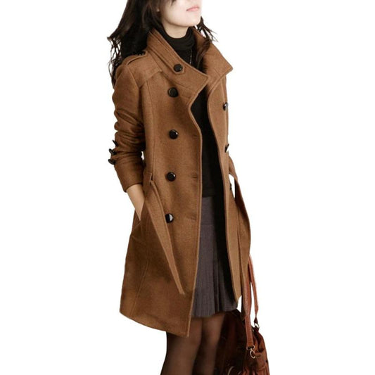 Women Woolen Trench Coat