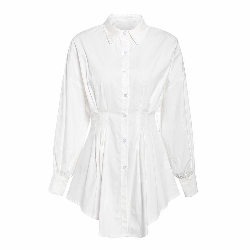 Women White Mini Shirt Dress