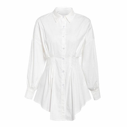 Women White Mini Shirt Dress