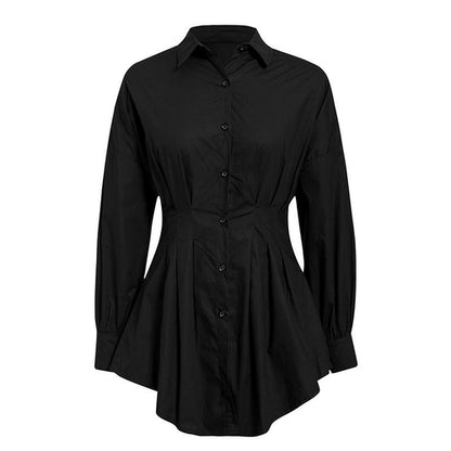 Women White Mini Shirt Dress