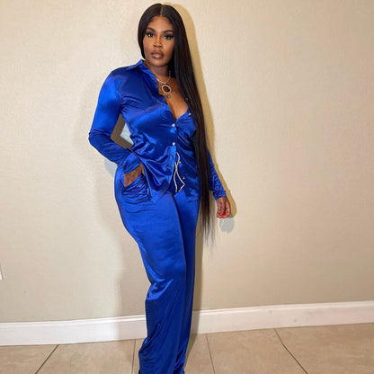 SilkFlex Satin Pant Set