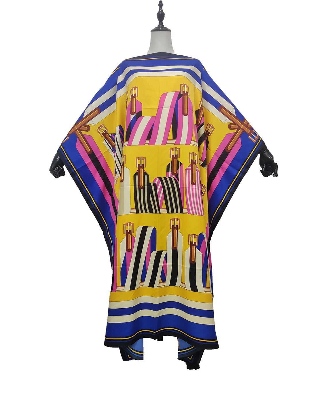 Women Printed Silk Loose Kaftan Dresses