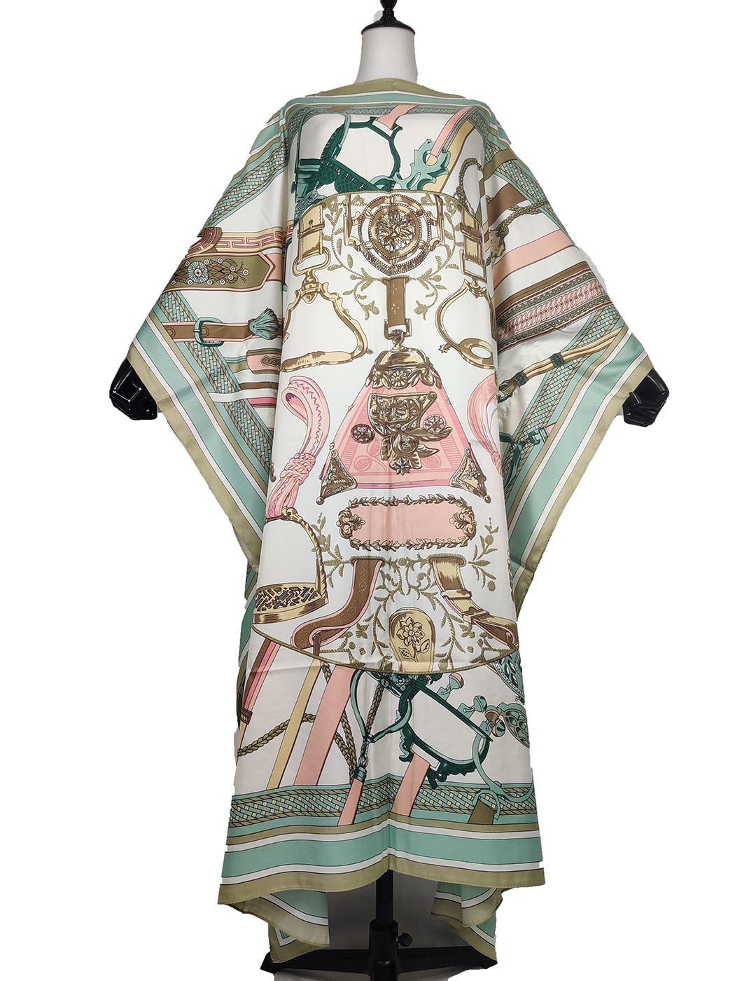 Women Printed Silk Loose Kaftan Dresses