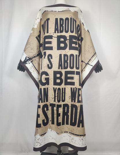 Women Printed Silk Loose Kaftan Dresses