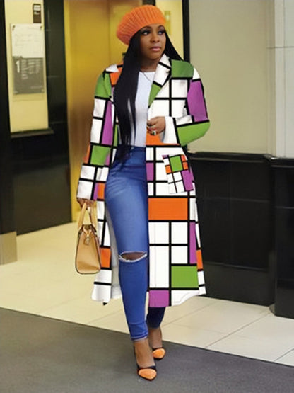 Women Long Sleeve Printing Coat Cardigan S-5XL