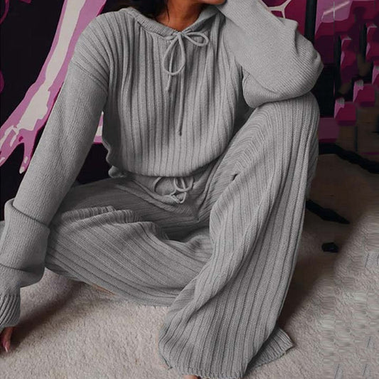 Women Winter Knitted Pajama Set