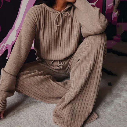 Women Winter Knitted Pajama Set