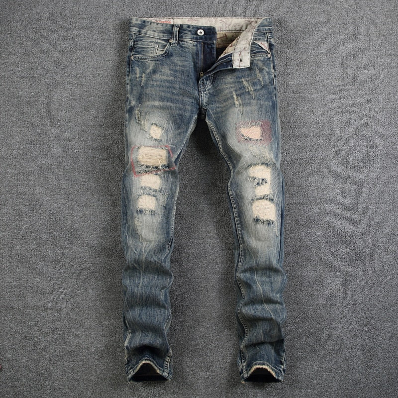 Men Destroyed Ripped Jeans