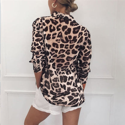 Women Casual Leopard Printed Blouse