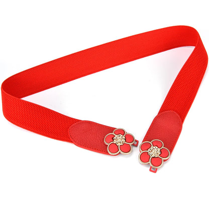 Women Elastic Stretchy Classic Wide Waist Cinch 4.0cm Width Belt
