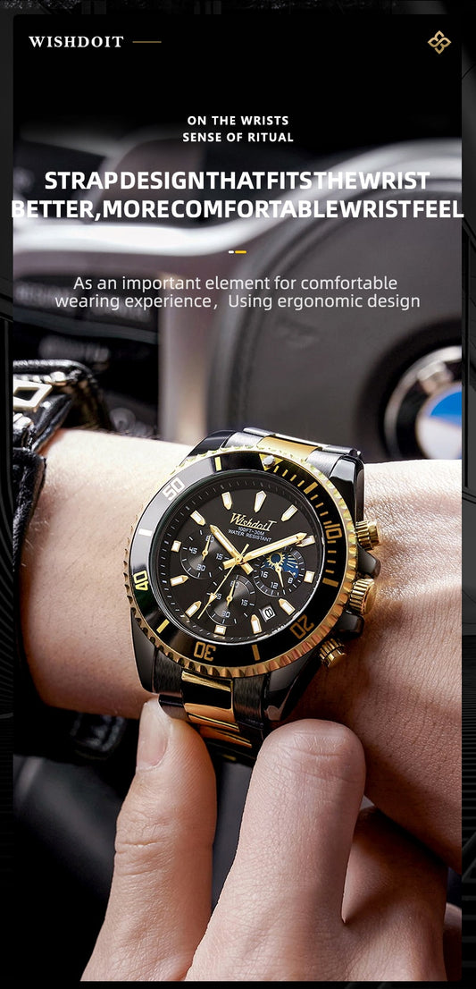 Men Brand Waterproof Sports Stainless Steel New Fashion Luxury Watch