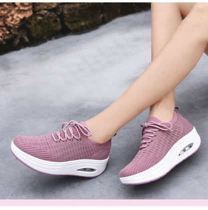 Women Wedges Casual Heel Knitting Sock Sneakers