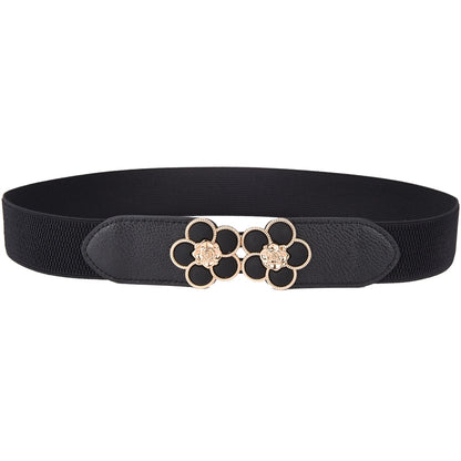 Women Elastic Stretchy Classic Wide Waist Cinch 4.0cm Width Belt
