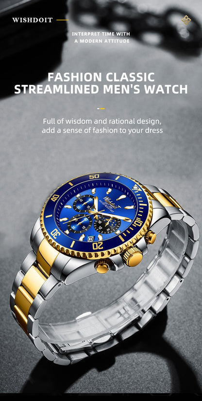 Men Brand Waterproof Sports Stainless Steel New Fashion Luxury Watch