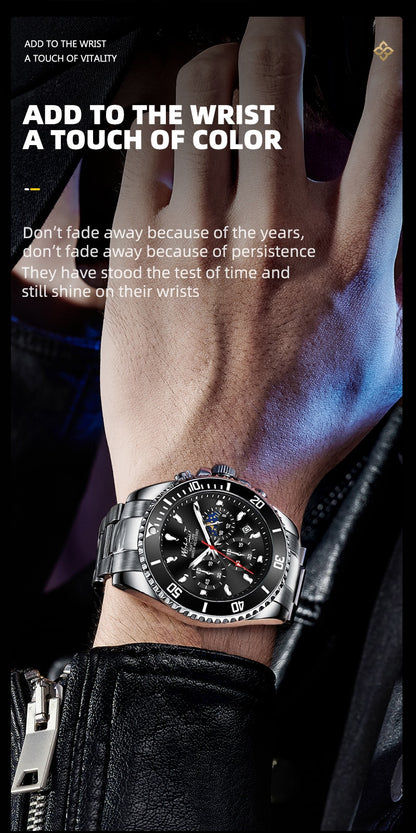 Men Brand Waterproof Sports Stainless Steel New Fashion Luxury Watch