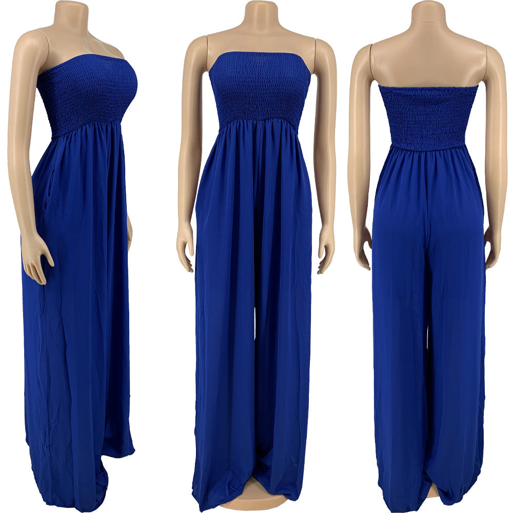 Women Solid Sexy Off Shoulder Sleeveless Summer Casual Romper