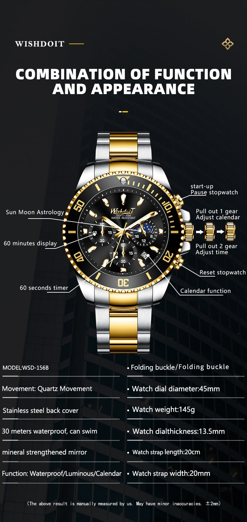 Men Brand Waterproof Sports Stainless Steel New Fashion Luxury Watch