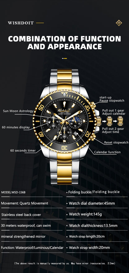 Men Brand Waterproof Sports Stainless Steel New Fashion Luxury Watch