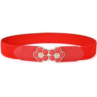 Women Elastic Stretchy Classic Wide Waist Cinch 4.0cm Width Belt