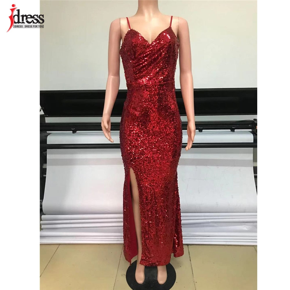 Women Sexy Sequined Long Summer Elegant Off Shoulder Evening Dresses