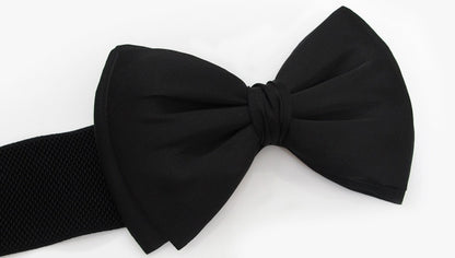 Women Elegant Elastic Waistbands Stretchy Solid Color Ribbon Bow-Knot Waist Belt