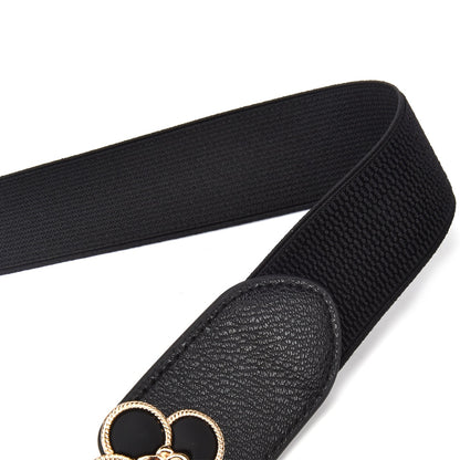 Women Elastic Stretchy Classic Wide Waist Cinch 4.0cm Width Belt