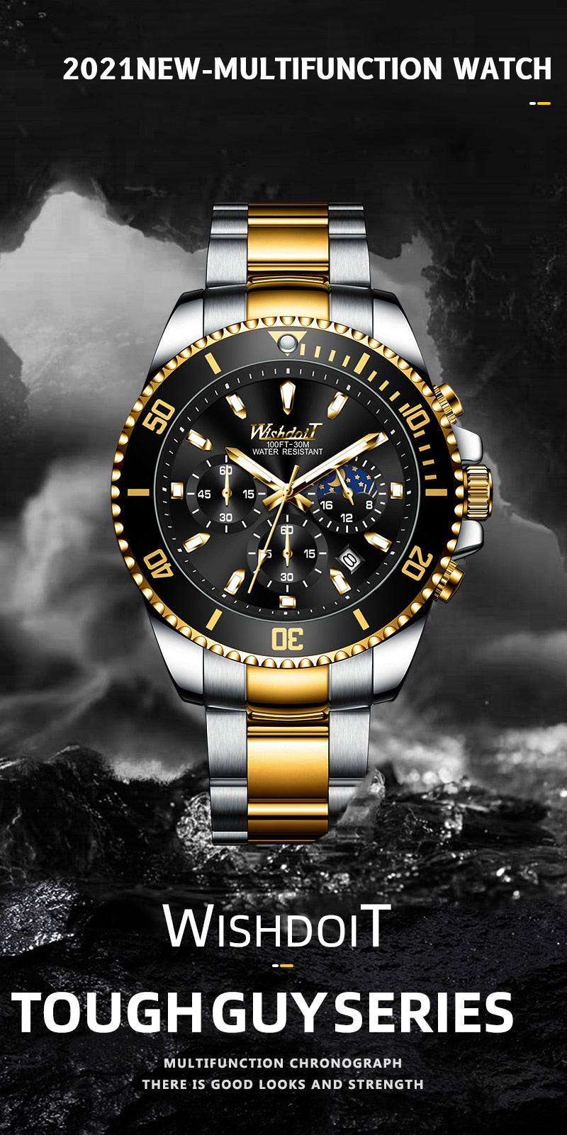 Men Brand Waterproof Sports Stainless Steel New Fashion Luxury Watch