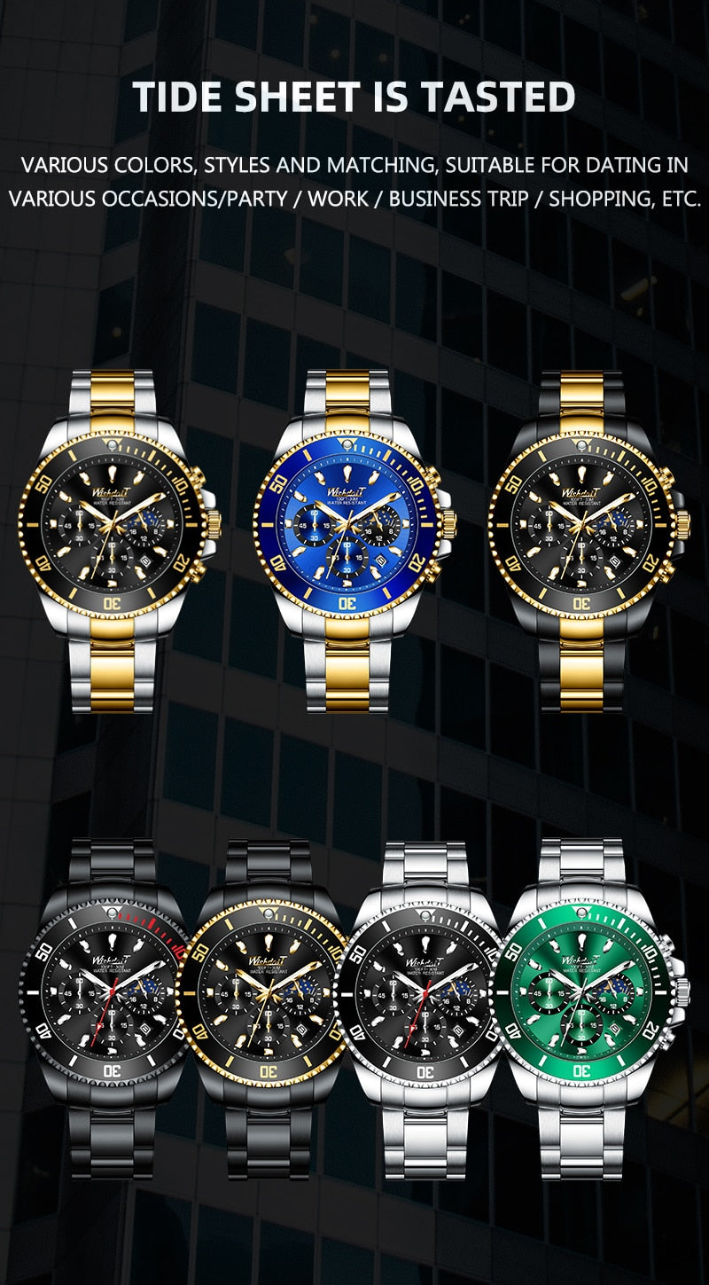 Men Brand Waterproof Sports Stainless Steel New Fashion Luxury Watch