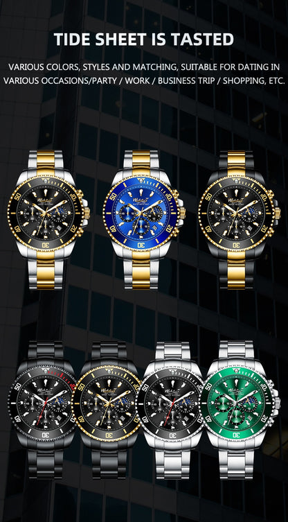 Men Brand Waterproof Sports Stainless Steel New Fashion Luxury Watch