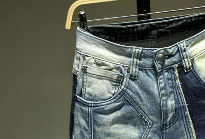 Men Ripped Biker Stretch Denim Pants Slim Fit