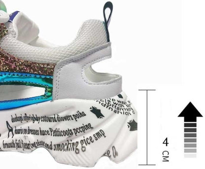 Women Fashion  Design Comfortable Graffiti Breathable Platform Shoes