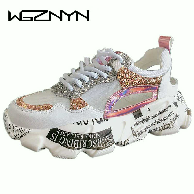 Women Fashion  Design Comfortable Graffiti Breathable Platform Shoes