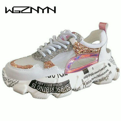 Women Fashion  Design Comfortable Graffiti Breathable Platform Shoes