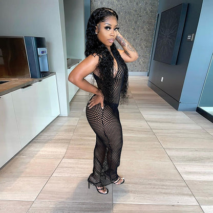 See Through Women New Fashion Sleeveless Backless Strap