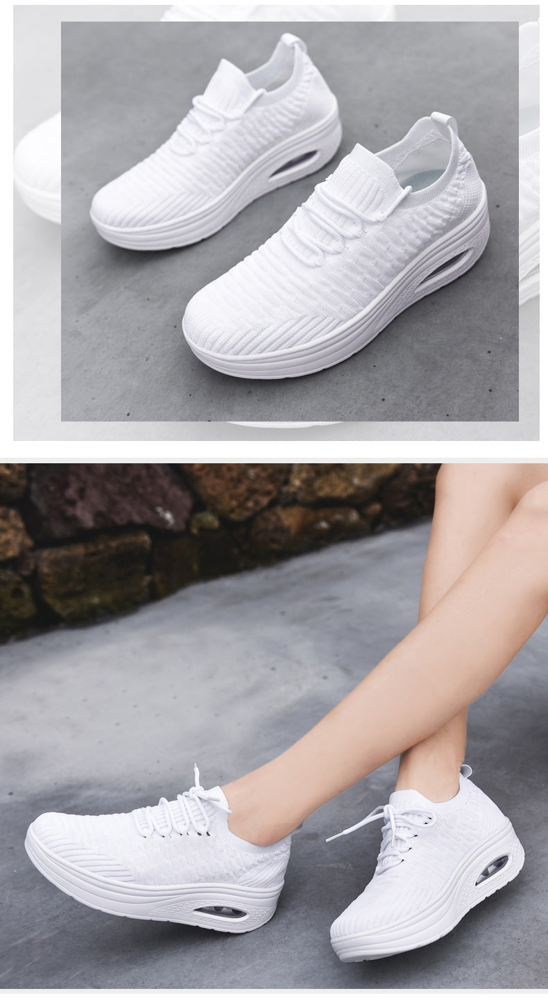 Women Wedges Casual Heel Knitting Sock Sneakers