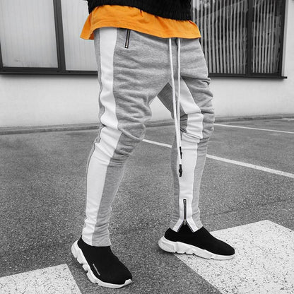 Men Drawstring Side Stripe Skinny Jogger Pant