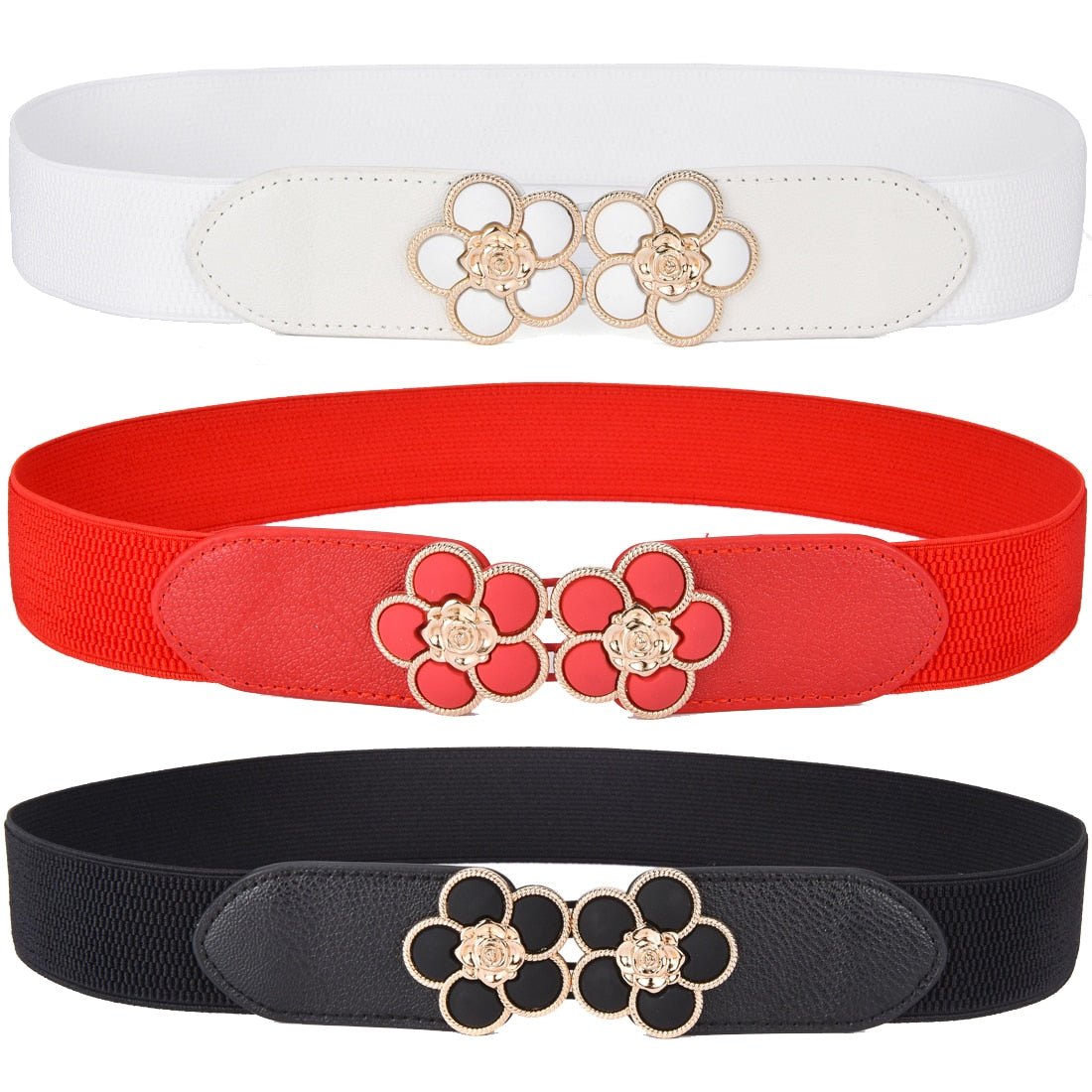 Women Elastic Stretchy Classic Wide Waist Cinch 4.0cm Width Belt
