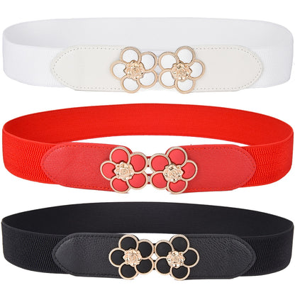 Women Elastic Stretchy Classic Wide Waist Cinch 4.0cm Width Belt