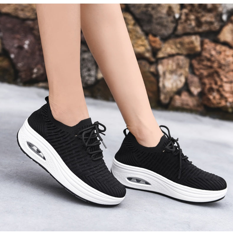 Women Wedges Casual Heel Knitting Sock Sneakers