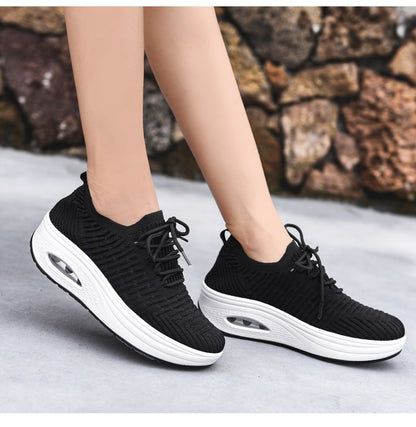 Women Wedges Casual Heel Knitting Sock Sneakers