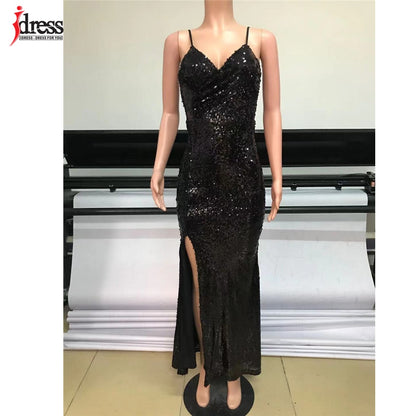 Women Sexy Sequined Long Summer Elegant Off Shoulder Evening Dresses