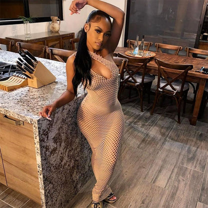 See Through Women New Fashion Sleeveless Backless Strap