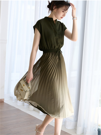 Women Gradient Summer Vintage Dress