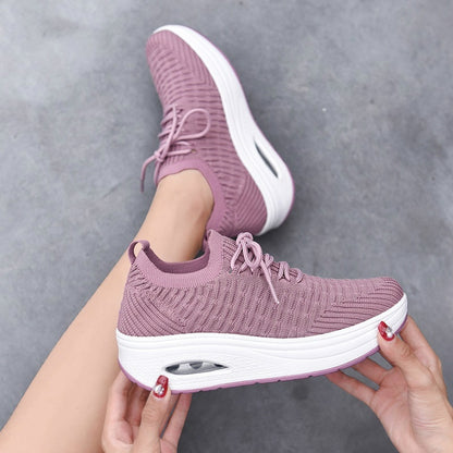 Women Wedges Casual Heel Knitting Sock Sneakers