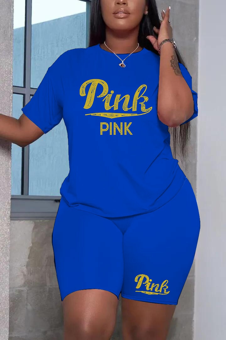 Hot Fashion Printing Diamond logo Short Set