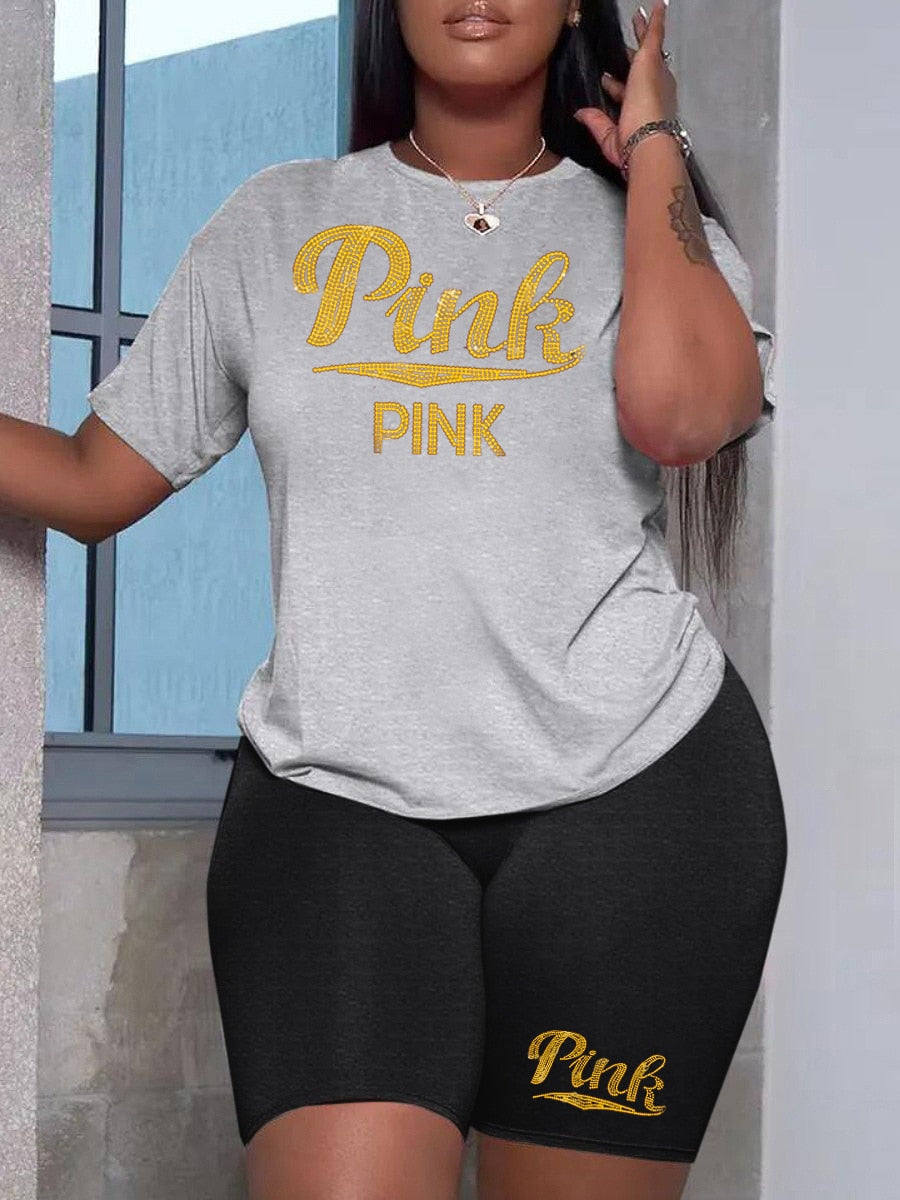 Hot Fashion Printing Diamond logo Short Set