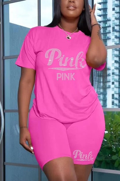Hot Fashion Printing Diamond logo Short Set