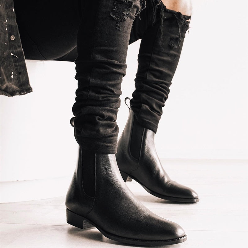 Men High Quality Leather Ankle Boot