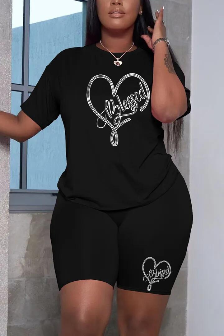 Hot Fashion Printing Diamond logo Short Set